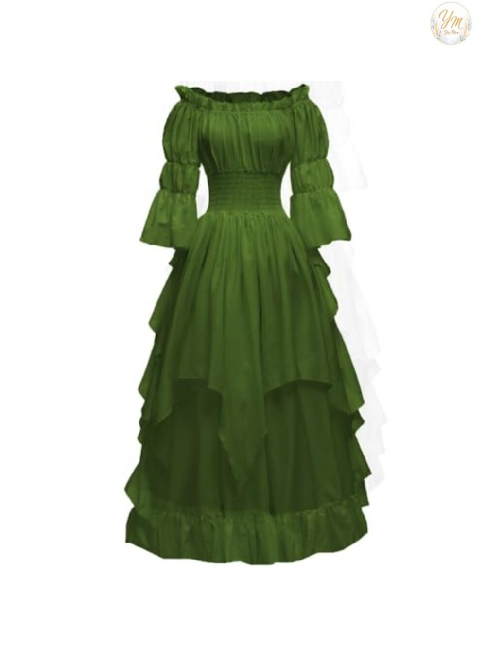 Medieval Renaissance Gothic Witch Dress Victorian Off Shoulder Long Sleeve